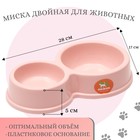 Миска пластиковая двойная 28,3 х 17,3 х 5 см, розовая 7333868 - фото 9567933