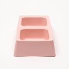 Миска пластиковая двойная, 29 х 15 х 6 см  см, розовая - Фото 4