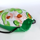 Мешок для обуви на шнурке, с принтом, размер 32×0.5×40 см, белый/зелёный/розовый - Фото 3