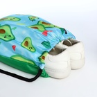 Мешок для обуви на шнурке, с принтом, размер 32×0.5×40 см, голубой/зелёный - Фото 4