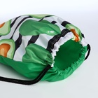 Мешок для обуви на шнурке, в полоску, размер 32×0.5×40 см, белый/зелёный - Фото 3