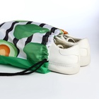 Мешок для обуви на шнурке, в полоску, размер 32×0.5×40 см, белый/зелёный - Фото 4