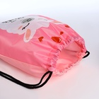 Мешок для обуви на шнурке, с принтом, размер 32×0.5×40 см, белый/розовый - Фото 3