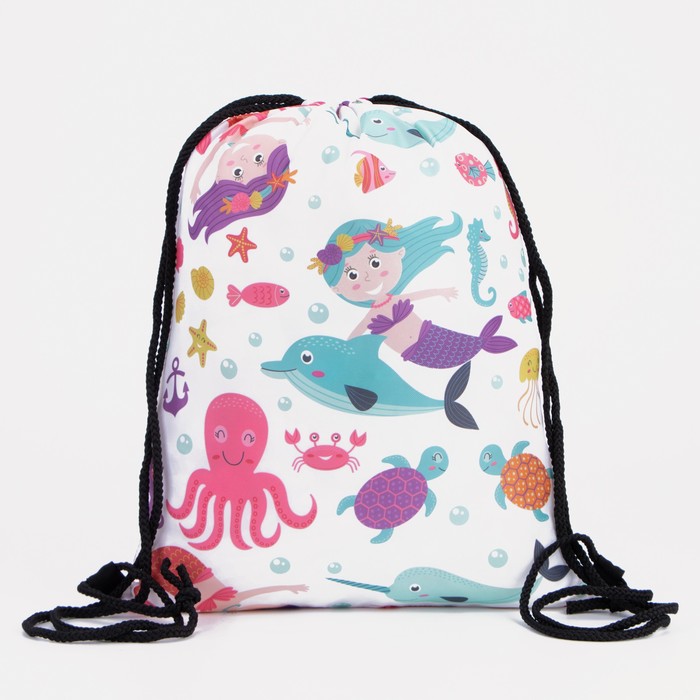 Мешок для обуви на шнурке, цвет белый - Фото 1