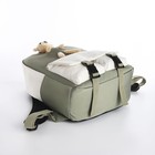 Рюкзак молодёжный на молнии из текстиля, 2 кармана, цвет зелёный - Фото 3