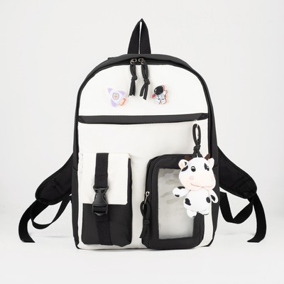 Рюкзак, отдел на молнии, 3 наружный карман, цвет чёрный