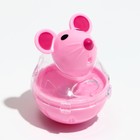 Игрушка-неваляшка "Мышка" с отсеком для лакомств (до 1 см), 4,7 х 6,5 см, розовая - Фото 2