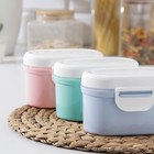 Банка пластиковая для сыпучих продуктов «Удовольствие», овальная, с ложкой, 13,5×9,5×8,5 см, цвет МИКС 7371080 - фото 16831529
