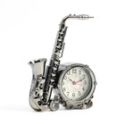 Часы - будильник настольные "Саксофон", дискретный ход, d-6.5 см, 18,5 x 15 см, АА - фото 6541432