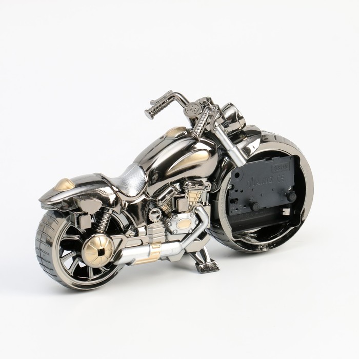 Часы - будильник настольные "Ретро мотоцикл", дискретный ход, d-6.5 см, 21 x 13 см, АА - фото 1886770692