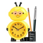 Часы - органайзер с будильником "Пчела", дискретный ход, d-7.5, 18.5 x 14 см, АА - фото 6541443