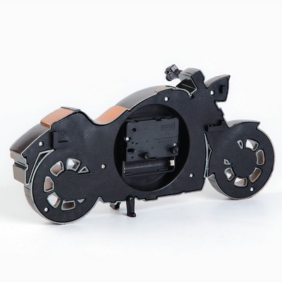 Часы - будильник настольные «Ретро мотоцикл», дискретный ход, d=7.5 см, 27×13 см, от батареек АА