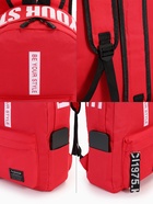 Рюкзак молодёжный на молнии, с карманами, размер 27×10×37.5 см, красный - Фото 3