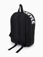 Рюкзак школьный на молнии, с карманами, с принтом, чёрный/белый - Фото 4