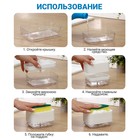 Дозатор для моющего средства с подставкой для губки, 250 мл, губка в комплекте, цвет синий - фото 41433730