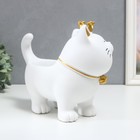 Сувенир полистоун подставка "Спящий кот в короне" белый 21х12х25 см - фото 23265764