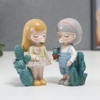 Фигурка полистоун «Малышка с пузырём и кактусами», 10×4×6 см, МИКС - фото 44359555