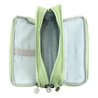 Пенал школьный на молнии 3-х секционный, зелёный - фото 23902696