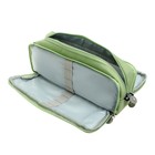 Пенал школьный на молнии 3-х секционный, зелёный - фото 23902697