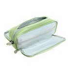 Пенал школьный на молнии 3-х секционный, зелёный - фото 23902698