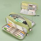 Пенал школьный на молнии 3-х секционный, зелёный - фото 23902699