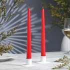 Набор свечей античных, 2,3х 24,5 см, 5 ч, 55 г, 2 штуки, красный - фото 9568760