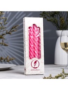 Набор свечей витых, 2.3×24.5 см, 5 ч, 50 г, 4 шт., тёмно-розовая - Фото 3