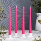 Набор свечей античных, 2,3х 24,5 см, 5 ч, 55 г, 4 штуки, темно-розовая - Фото 2