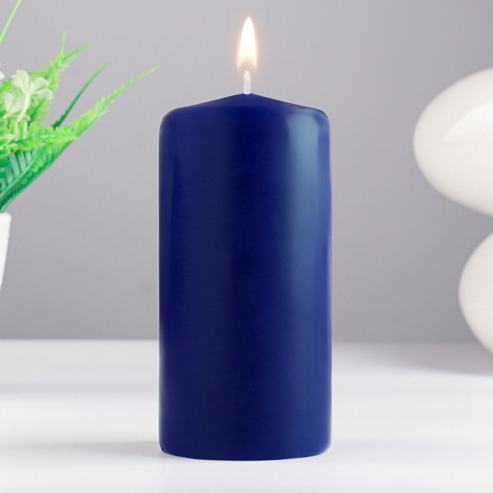 Свеча - цилиндр ароматическая "Лаванда", 6х12,5 см, 35 ч, 283 г, синяя - фото 1907377401