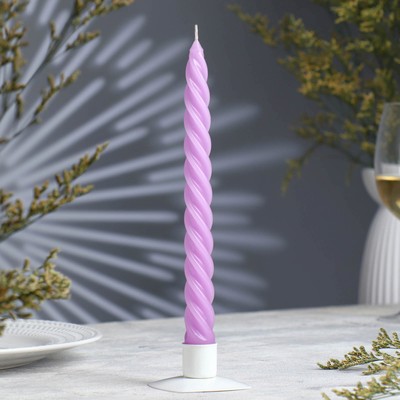 Свеча витая, 2.3×24.5 см, 5 ч, 50 г, сиреневая