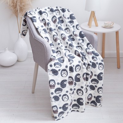 Плед «Ёжики» 120×150 см, флис 120 г/м