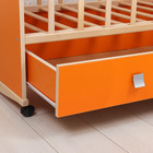 Детская кроватка «Садко» на колёсах или качалке, с ящиком, цвет оранжевый - Фото 3