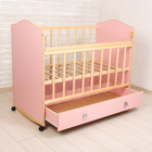 Детская кроватка «Морозко» на колёсах или качалке, с ящиком, цвет розовый - Фото 2