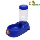 Автопоилка малая со съёмной бутылкой, 260 мл, синяя - Фото 1