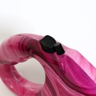 Рулетка "Лапа", 5 м, до 35 кг, принт мрамор, розовая - Фото 2