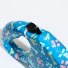 Рулетка "Лапа", 5 м, до 35 кг, принт лапки/косточки, синяя - фото 35434728