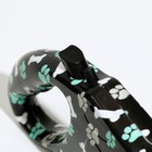 Рулетка "Лапа", 5 м, до 35 кг, принт лапки/косточки, чёрная - Фото 2