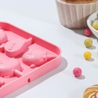 Форма силиконовая для леденцов «Морские друзья», 13×13×1,3 см, 8 ячеек, с крышкой, цвет розовый - фото 24314154