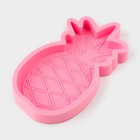 Молд для заливки «Ананас», силикон, 15.5×8×2 см, розовый