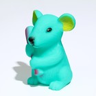 Игрушка пищащая "Мышь" для собак, 9 см, бирюзовая - Фото 2