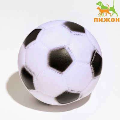 Игрушка для собак «Мяч Футбол», 6.2 см, пищащая, винил, белая