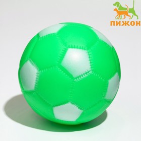 Игрушка пищащая 'Мяч Футбол' для собак, 6,2 см, зелёная