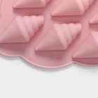 Форма для украшений Доляна «Ракушки», силикон, 23×12×1,5 см, 14 ячеек, цвет МИКС - Фото 4