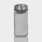 Солонка Доляна «Блеск», 100 мл, 4.3×9.5 см, с металлической крышкой, стекло, прозрачная - Фото 4