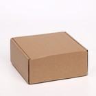 Коробка самосборная, бурая, 18 х 18 х 8 см - фото 318777084