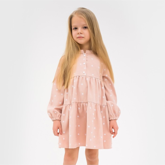 Платье детское KAFTAN "Сердечки", р. 36 (134-140), розовый - Фото 1