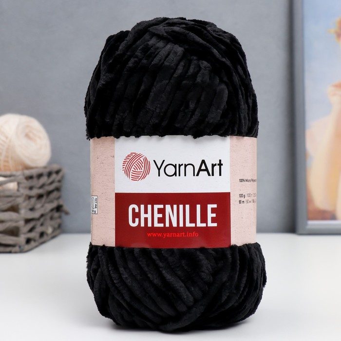 

Пряжа "Chenille" 100% микрополиэстер 90м/100гр (542 черный)