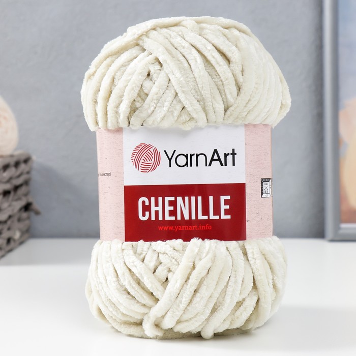 Пряжа "Chenille" 100% микрополиэстер 90м/100гр (545 сливочный) - Фото 1