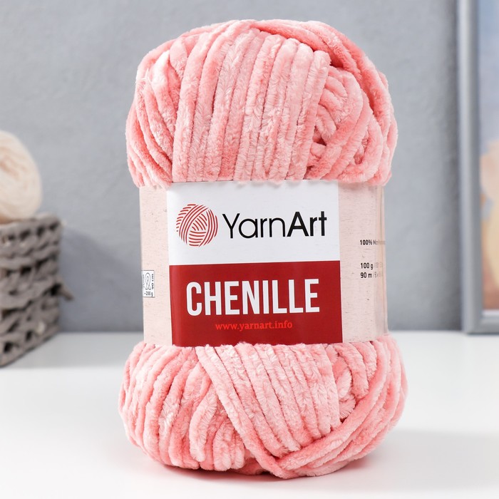 Пряжа "Chenille" 100% микрополиэстер 90м/100гр (564 розовый) - Фото 1