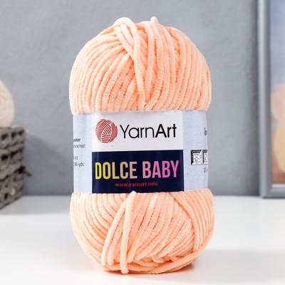 Пряжа для вязания спицами, крючком YarnArt, Dolce Baby, 100% микрополиэстер, 85 м/50 г, (773 персик)